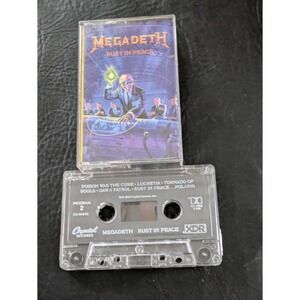 1990 Megadeth Rust In Peace Cassette Tape Capitol Records Heavy Metal